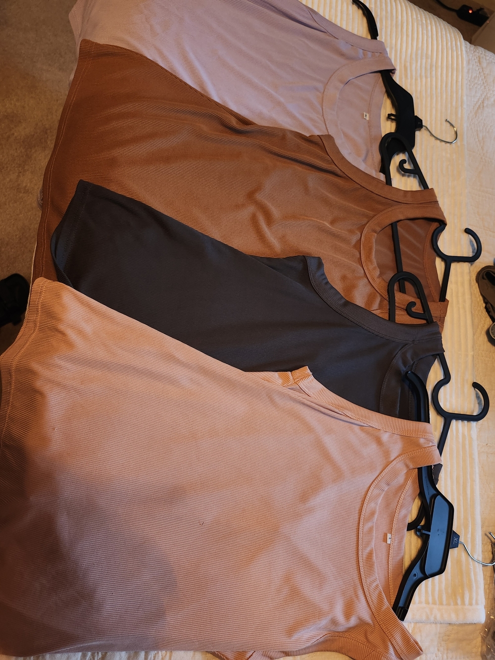 Everyday Ribbed Tank Top - Mauve, Rust, Charcoal, Blush